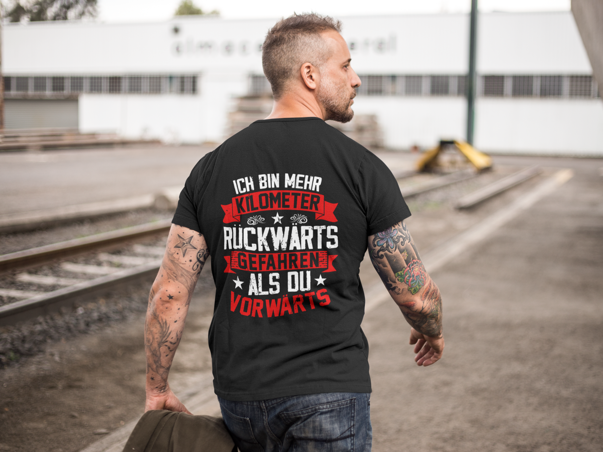 Rückwärts - T-Shirt (Rückenprint) (3XL - 5XL)